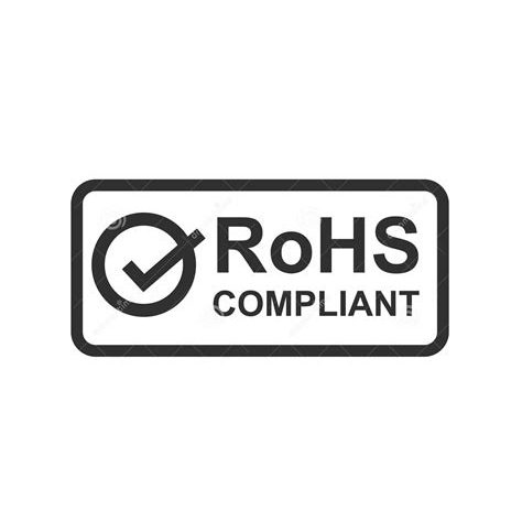 Logo RoHS – composants électriques sans substances dangereuses.