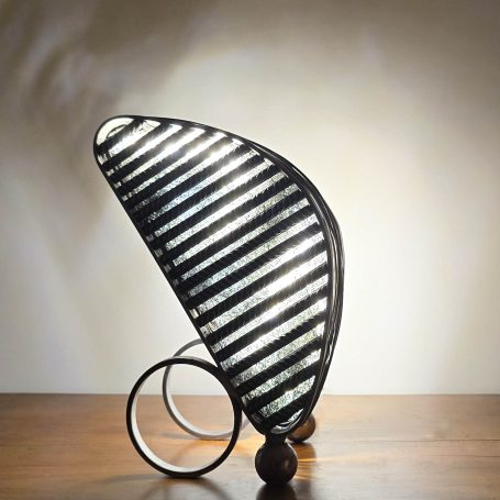 Lampe spirale en acier brut avec LED, sculpture lumineuse design – Sype 014